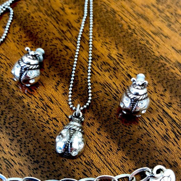 HTF Brighton retired Swarovski crystal ladybug necklace and earrings - Picture 15 of 15